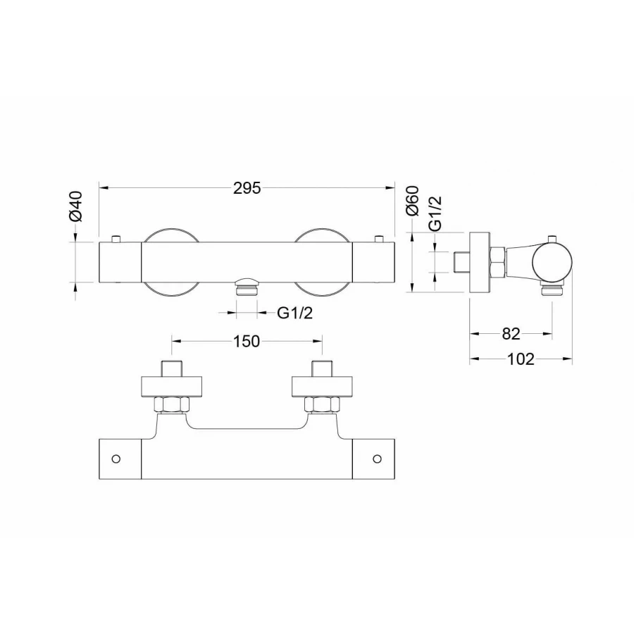 Смеситель Aquatek Европа термостатический для душа хром AQ1363CR