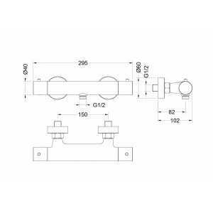 Смеситель Aquatek Европа термостатический для душа хром AQ1363CR
