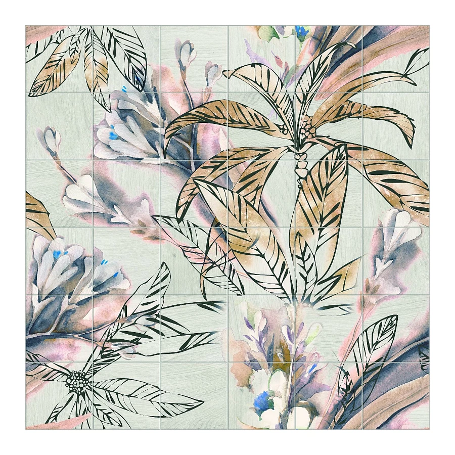 Панно Mainzu Mural Autumn Leaves коричневый (компл. из 36 шт.) 120*120 см