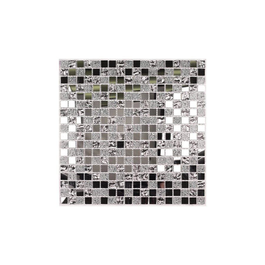 Мозаика Bonaparte Стеклянная мозаика Mirror 15х15 зеркальная глянцевая серебряная 30х30 см