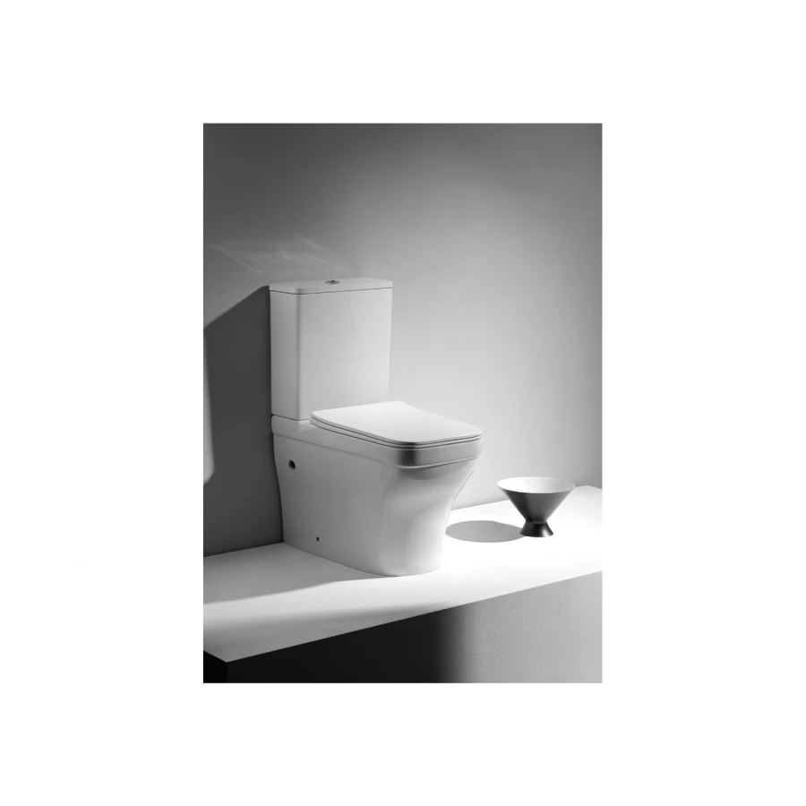 Унитаз напольный безободковый с бачком Aquatek Амадео тонкое сиденье с механизмом плавного закрывания крепеж AQ2914-00 63,5х38,5х82 см