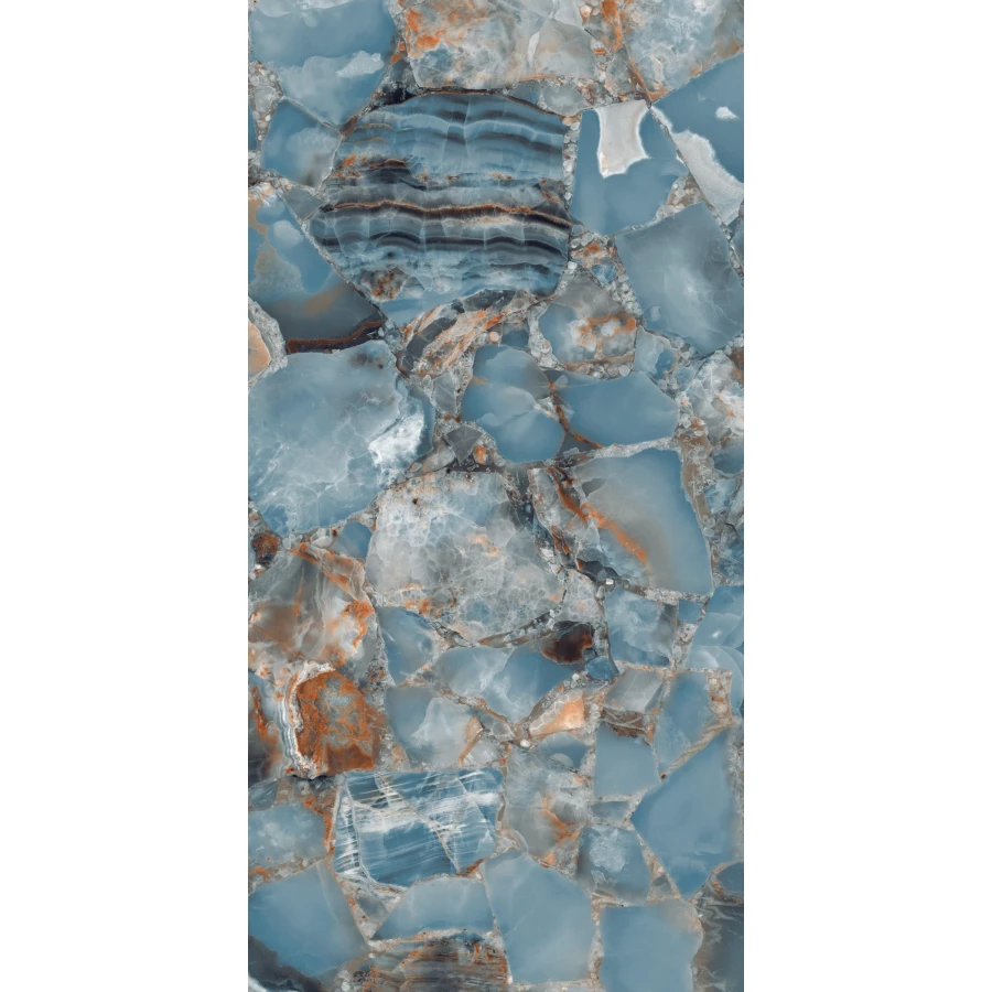 Керамогранит Seratonia Glossy Aqua Stone Dark темно-голубой 120х60 см