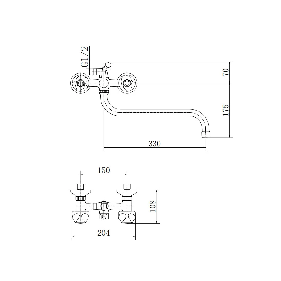 Смеситель для ванны и душа Fashun Хром A2226-2