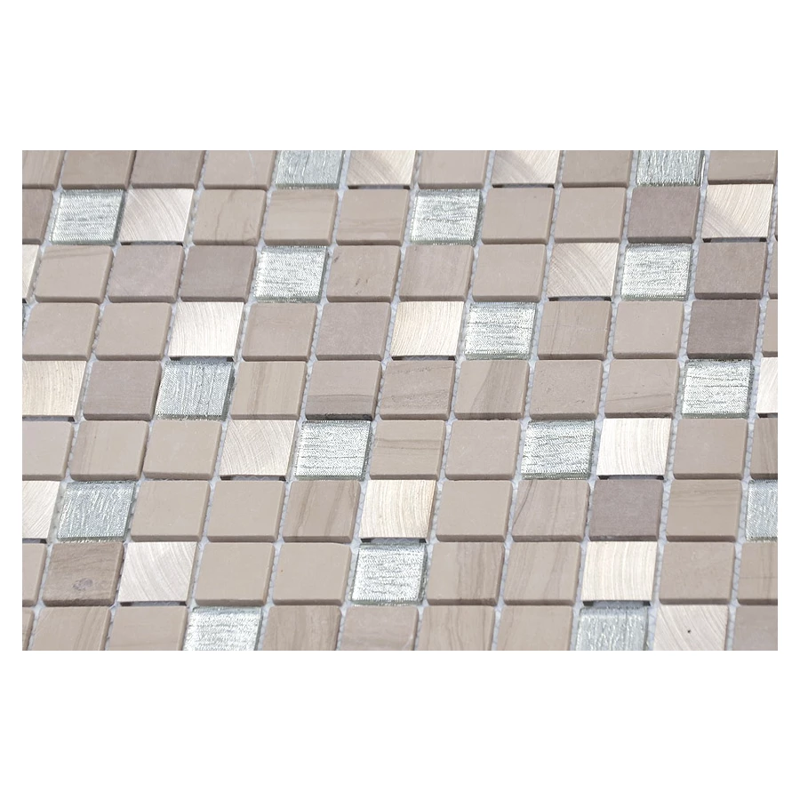 Мозаика из стекла и натурального камня LeeDo Ceramica Grey Velvet серебристый 29,8x29,8 см