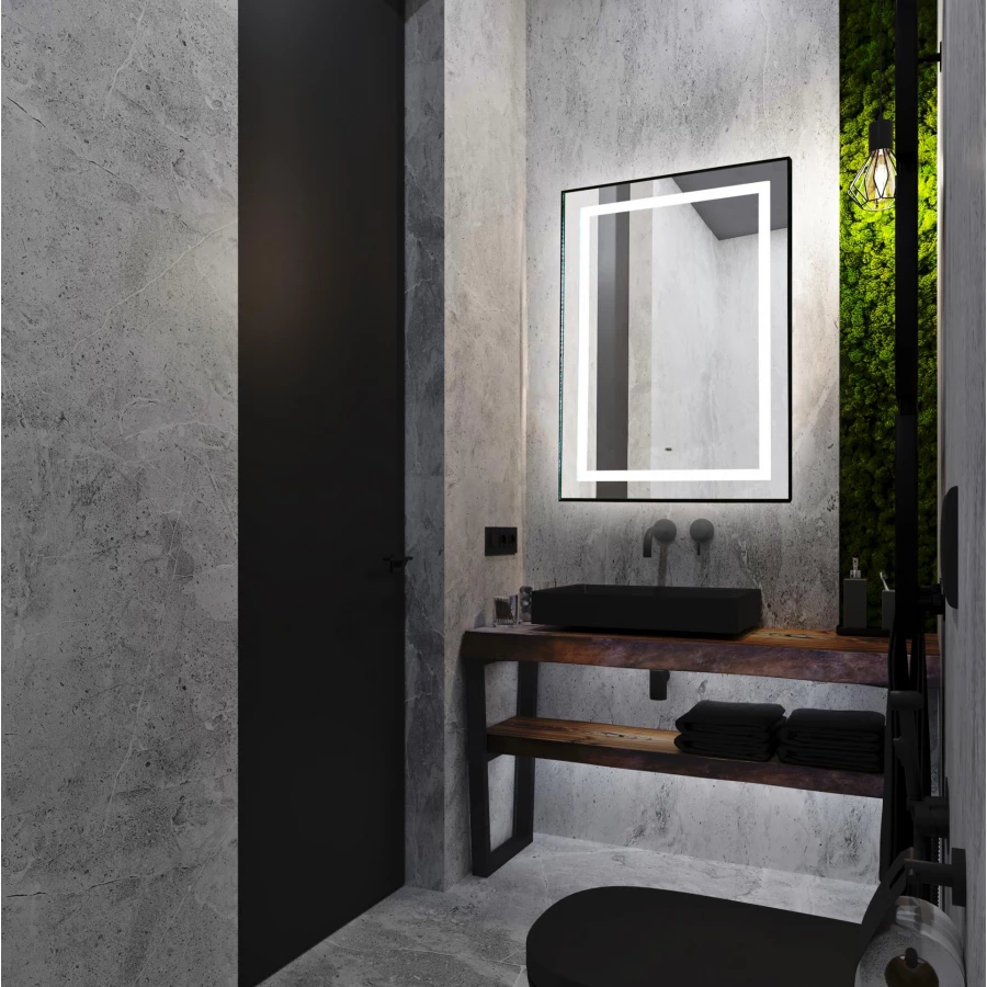 Зеркало Azario Саурон вертикальное c подсветкой и диммером сенсорный выключатель LED-00002510 60х80 см