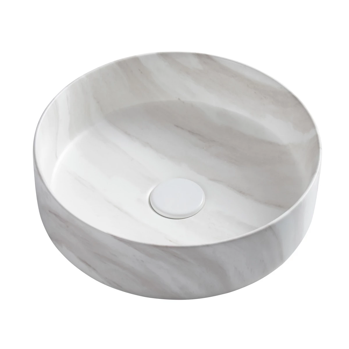 Раковина-чаша Azario накладная круглая светлый мрамор AZ-3134-M817 35 ...