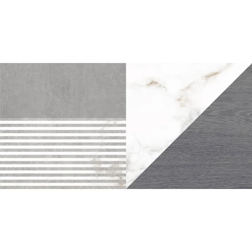 Плитка настенная Laparet Savage серый узор 34078 25х50 см