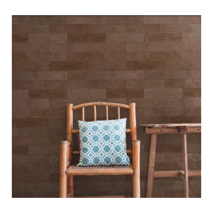 Плитка настенная Mykonos Ceramica Mallorca Brown глянцевая коричневая 30х7,5 см