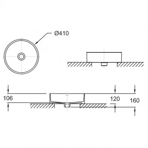 Раковина накладная Abber Bequem белая AC2118