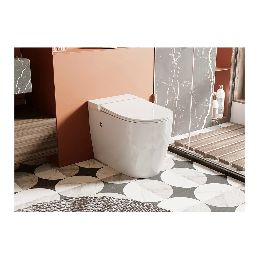 Унитаз Abber Bequem приставной белый с импульсным смывом AC1115P