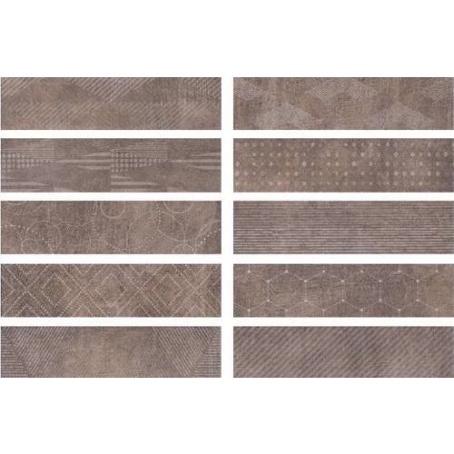 Керамогранит CIR Docklands Freeport Mix Brown матовый коричневый 1047176 35х8,6 см