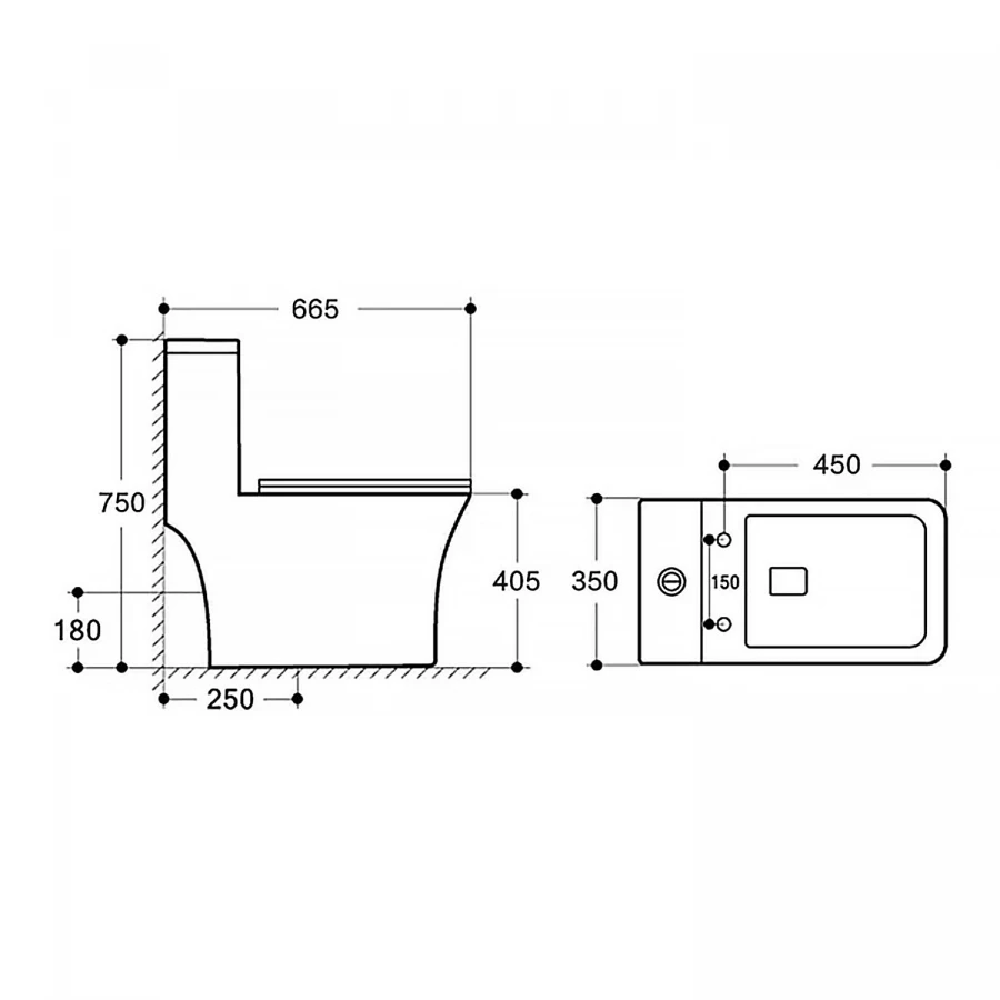 Унитаз моноблок с функцией биде Azario Lodi напольный безободковый горизонтальный слив сиденье дюропласт микролифт AZ-8617B 35х66.5х75 см