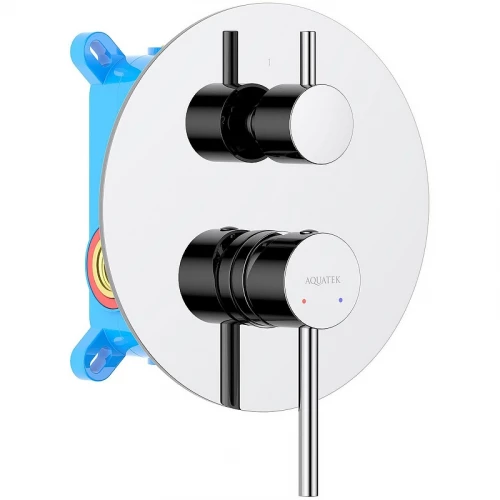 Смеситель Aquatek Европа для ванны 2 режима внешняя и скрытая часть хром AQ1346CR