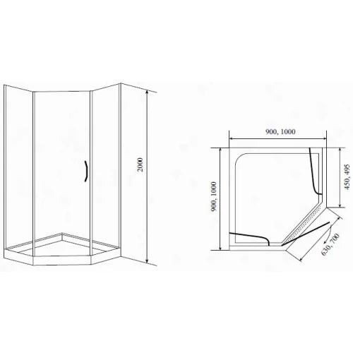 Душевой угол Timo TL BY-839/90C 90x90x200 см