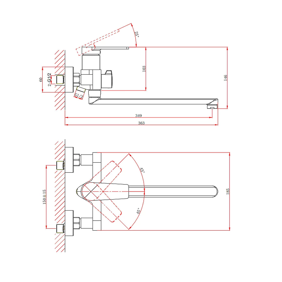 Смеситель D&K для ванны Bayern Fürth DA1523301