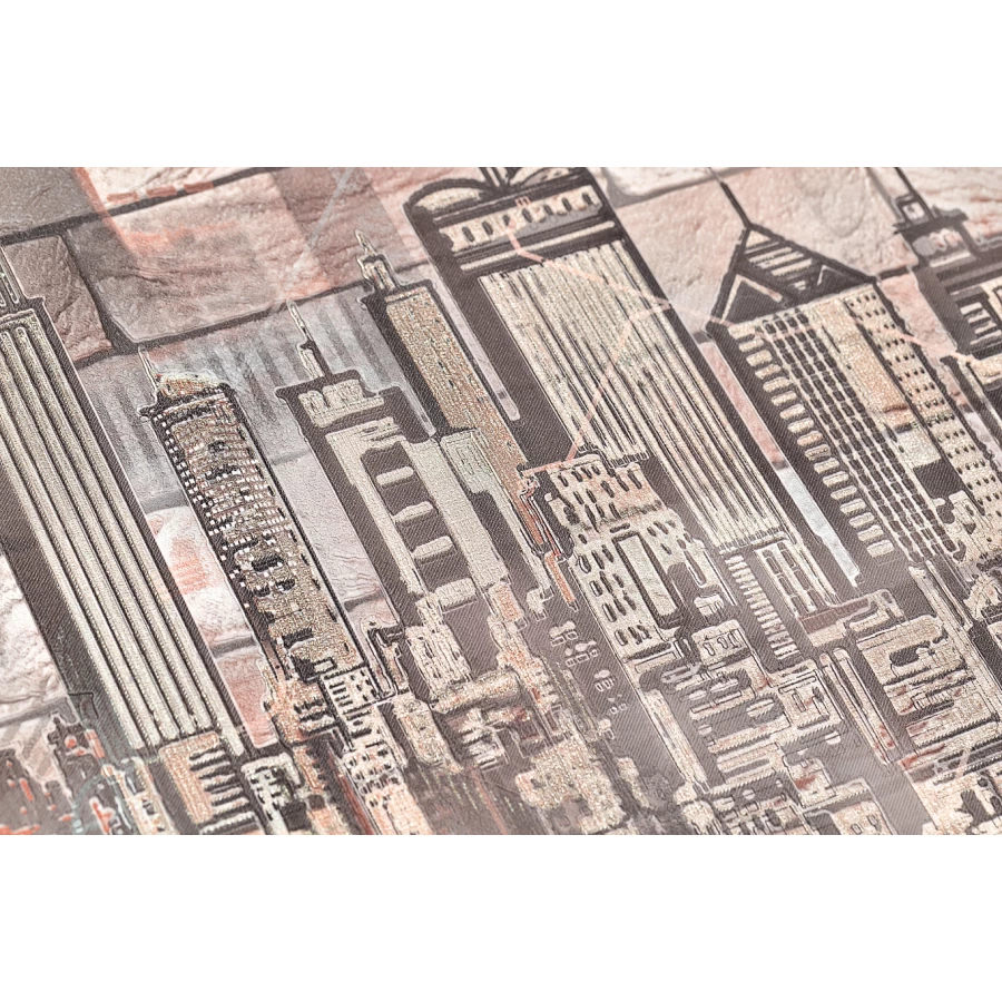 Обои флизелиновые Palitra Life Палитра Manhattan коричневые PL71814-25 1.06x10.05 м