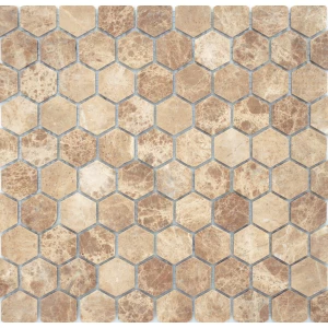 Мозаика из натурального камня LeeDo Ceramica Emperador light MAT hex жёлто-коричневый 28,5x30,5 см
