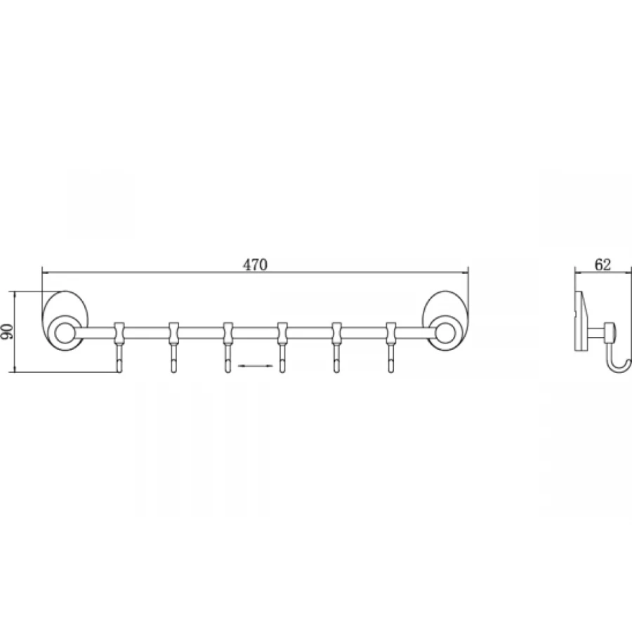 Вешалка Fashun Хром A1615-6