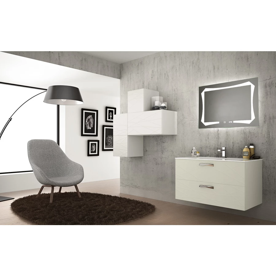 Зеркало Azario Oтто-4 c подсветкой и диммером сенсорный выключатель часы ФР-00001398 80х60 см