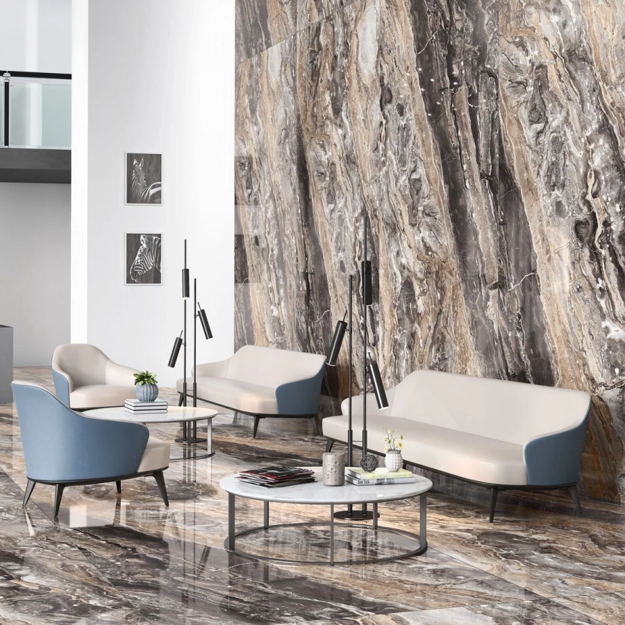 Керамогранит Neodom Titanium Amadeus Polished глянцевый коричневый N20341 280х120 см