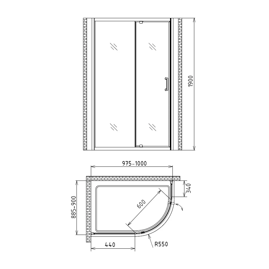 Душевой уголок Gemy Sunny Bay S28192 100x90x190 см