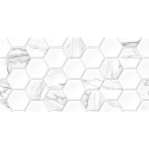 Плитка настенная ALMA Ceramica Вегас / Vegas рельефная глянцевая белая 11 шт в уп TWU09VEG017 50х24,9 см