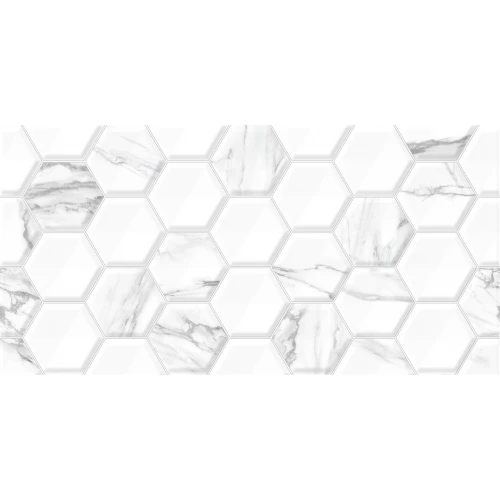 Плитка настенная ALMA Ceramica Вегас / Vegas рельефная глянцевая белая 11 шт в уп TWU09VEG017 50х24,9 см