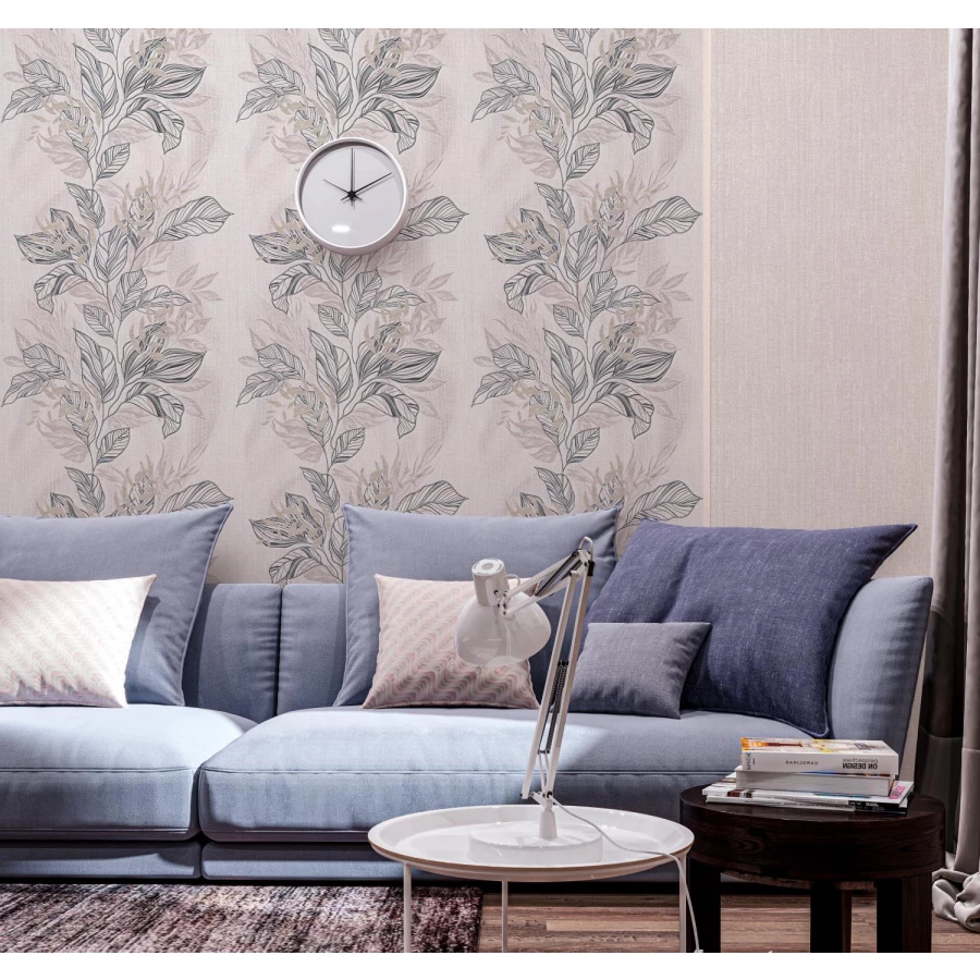 Обои виниловые Palitra Home Ficus HomeColor бежевые HC11053-28 0,53х10,05 м