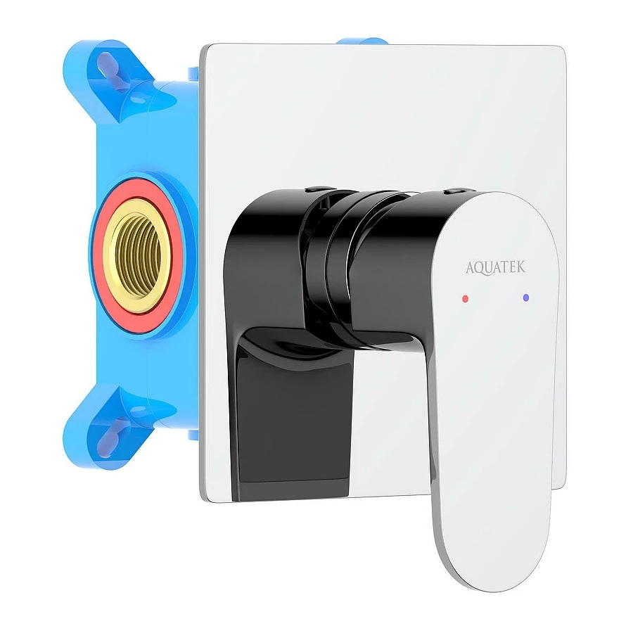 Смеситель Aquatek Оберон для душа внешняя и скрытая часть хром AQ1266CR