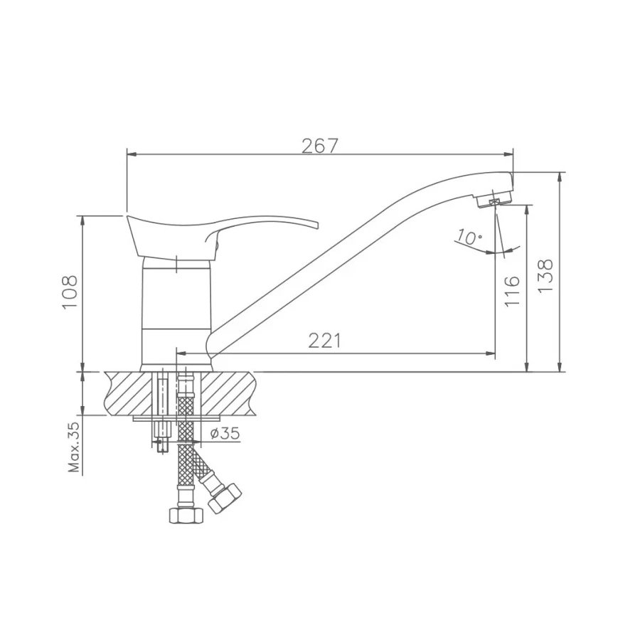 Смеситель для кухни Haiba HB4401