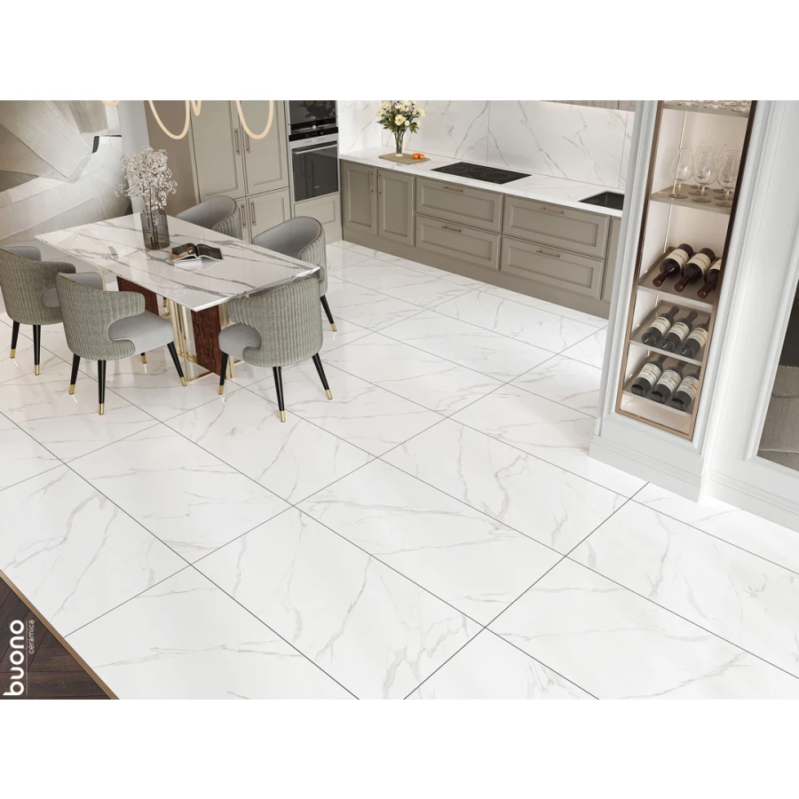 Керамогранит Buono Marble Carrara Livia Glossy белый M4401P 120х60 см