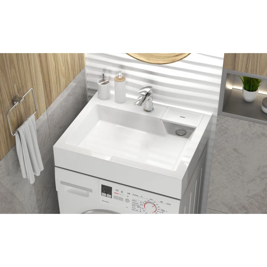 Раковина подвесная Azario Etna литьевой мрамор белая CS00078303 60х50х11 см