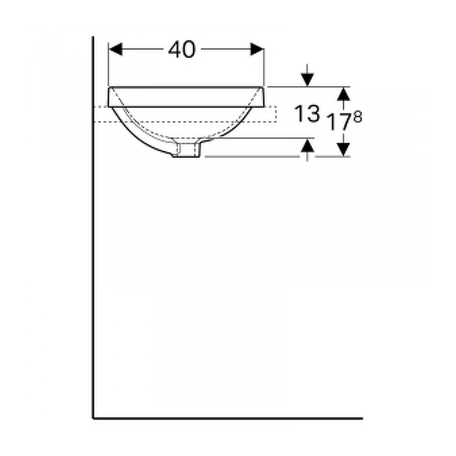 Раковина встраиваемая в столешницу VariForm овальной формы без отверстия под смеситель с отверстием перелива 500.716.01.2 55х40 см