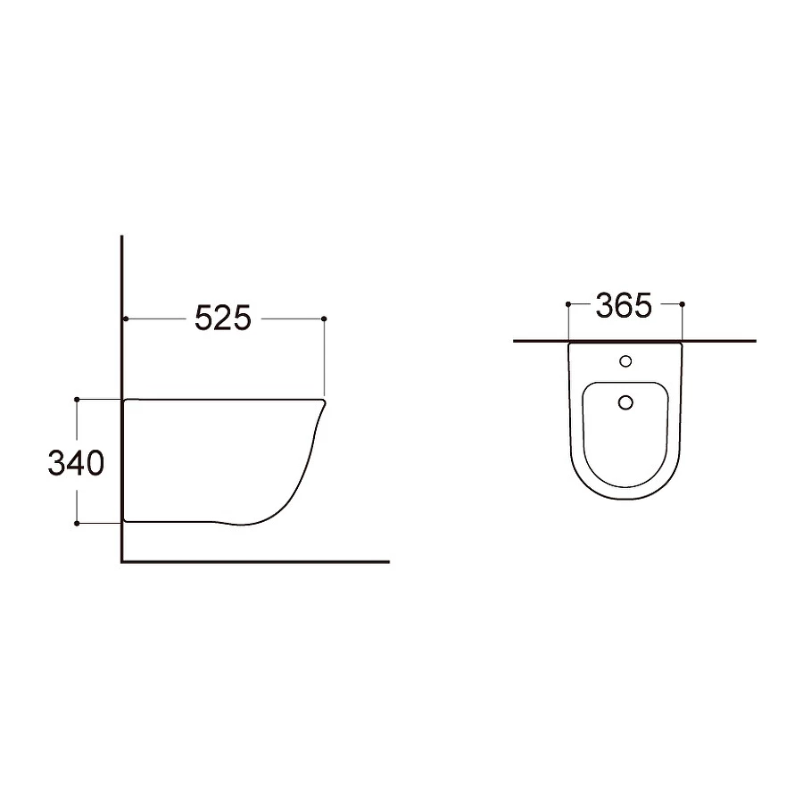 Биде Aquatek Классик подвесное белый AQ1160-00 52.5x36.5x34 см