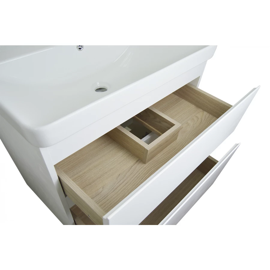 Комплект тумба Azario Мила 70h напольная с раковиной Monte 70 белая CS00085831 70х48х85 см