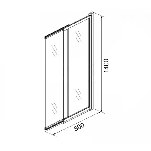 Шторка для ванны Azario Merrit Easy Clean раздвижная прозрачное стекло 5 мм цвет профиля серебро AZ-NF6122 800 80х140 см