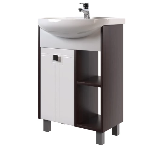 Тумба для ванной MixLine Боско-65 белая венге под умывальник Best-65 550331