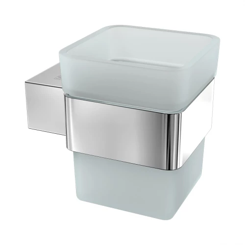 Стакан для зубных щёток Lemark Smooth Line с держателем хром 9731013