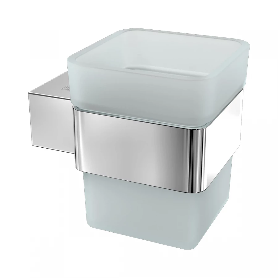 Стакан для зубных щёток Lemark Smooth Line с держателем хром 9731013