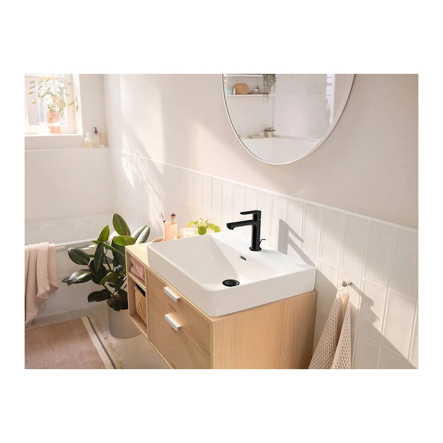 Смеситель для раковины Hansgrohe Rebris S 110 матовый черный 72517670