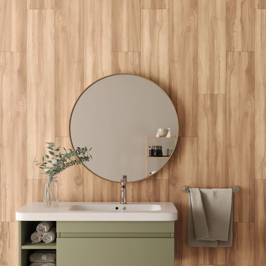 Керамогранит Creanza Fossil Wood Brich матовый бежевый CW-RT09-B 120х20 см