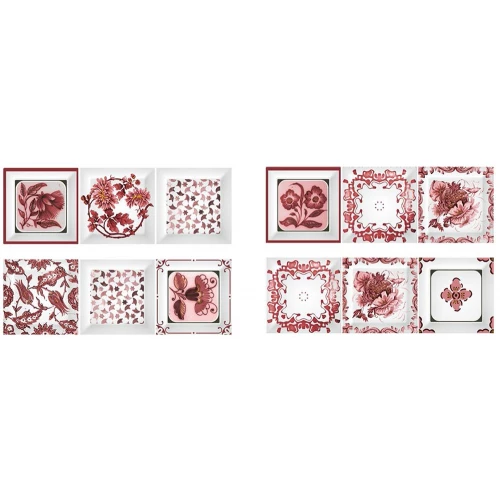 Плитка настенная Absolut Keramika Monocolor Decor Cube Mediterraneo Burdeos глянцевая розовая AK0826 30х10 см