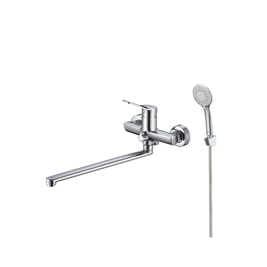 Смеситель для ванны Milardo Enjoy с длинным изливом глянцевый хром ENJSB00M10