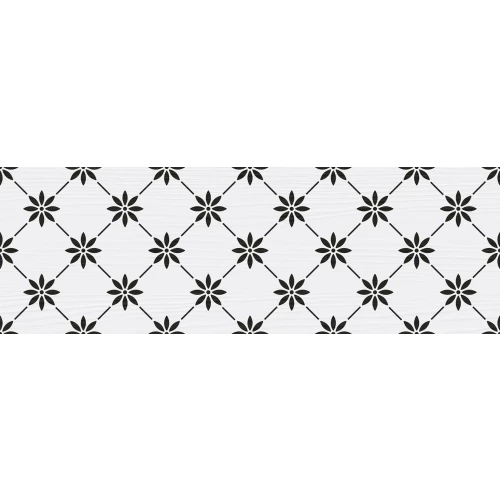 Декор напольный Lasselsberger Ceramics Локивуд паттерн чёрно-белый 20х60 см