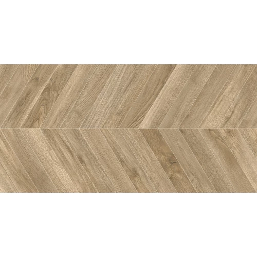 Керамогранит Delacora Walnut Chevron Light матовый карвинг коричневый D120251M 120х60 см