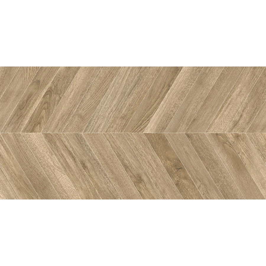 Керамогранит Delacora Walnut Chevron Light матовый карвинг коричневый D120251M 120х60 см