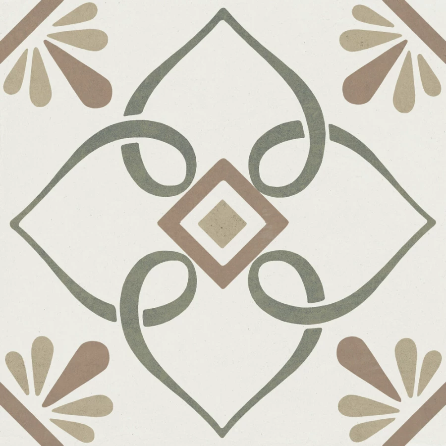 Керамогранит Harmony Peronda Provenza Green Petals матовый многоцветный 3386037790 22,3х22,3 см