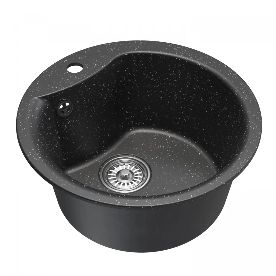 Мойкa MixLine ML-GM12 круглая черная 551833 48x48 см