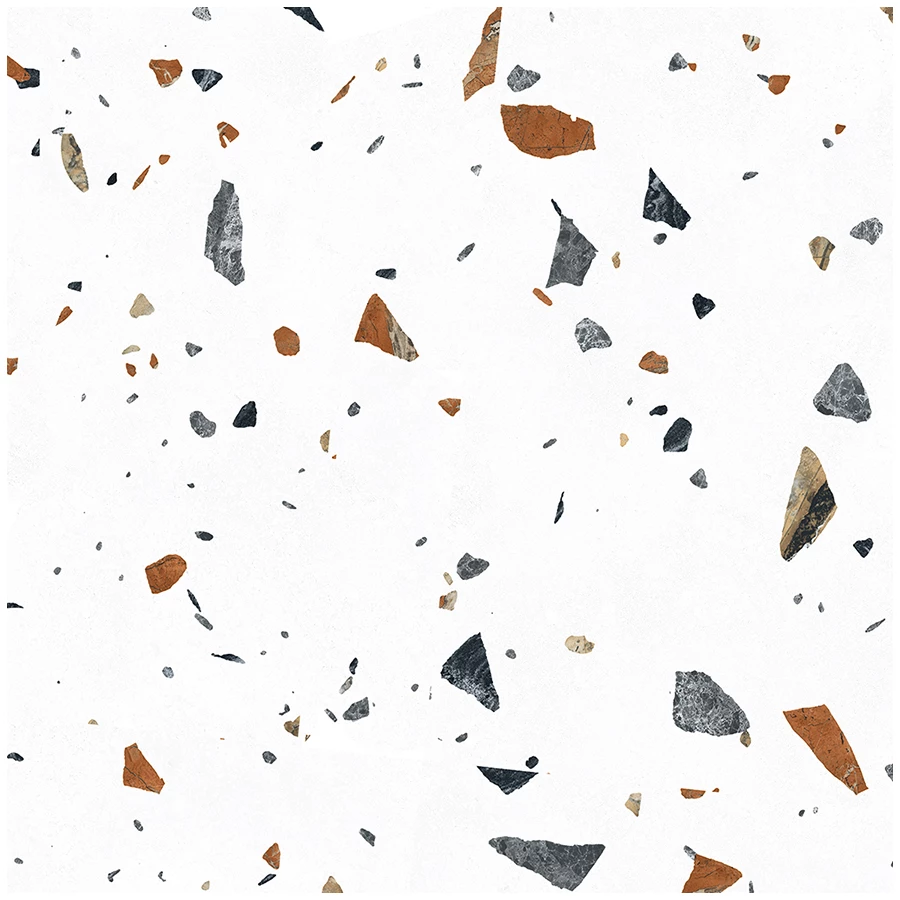 Керамогранит Laparet Terazzo Bianco карвинг матовый цветной 60х60 см