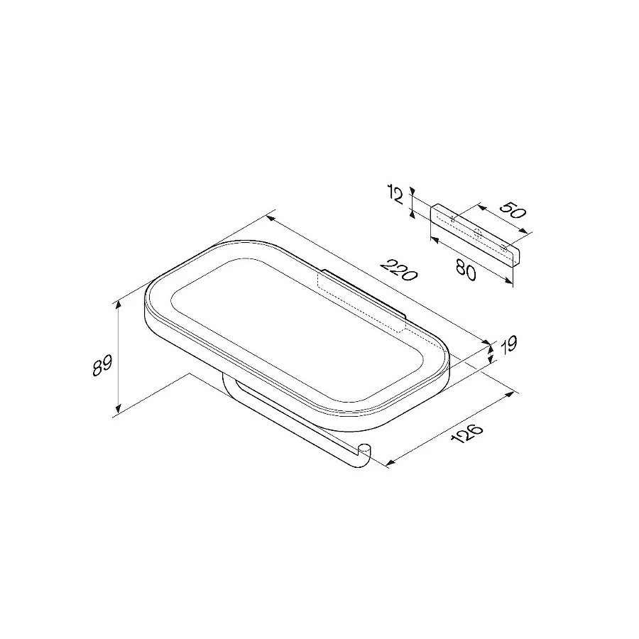Держатель для туалетной бумаги с полкой Am Pm Func черный A8F341422